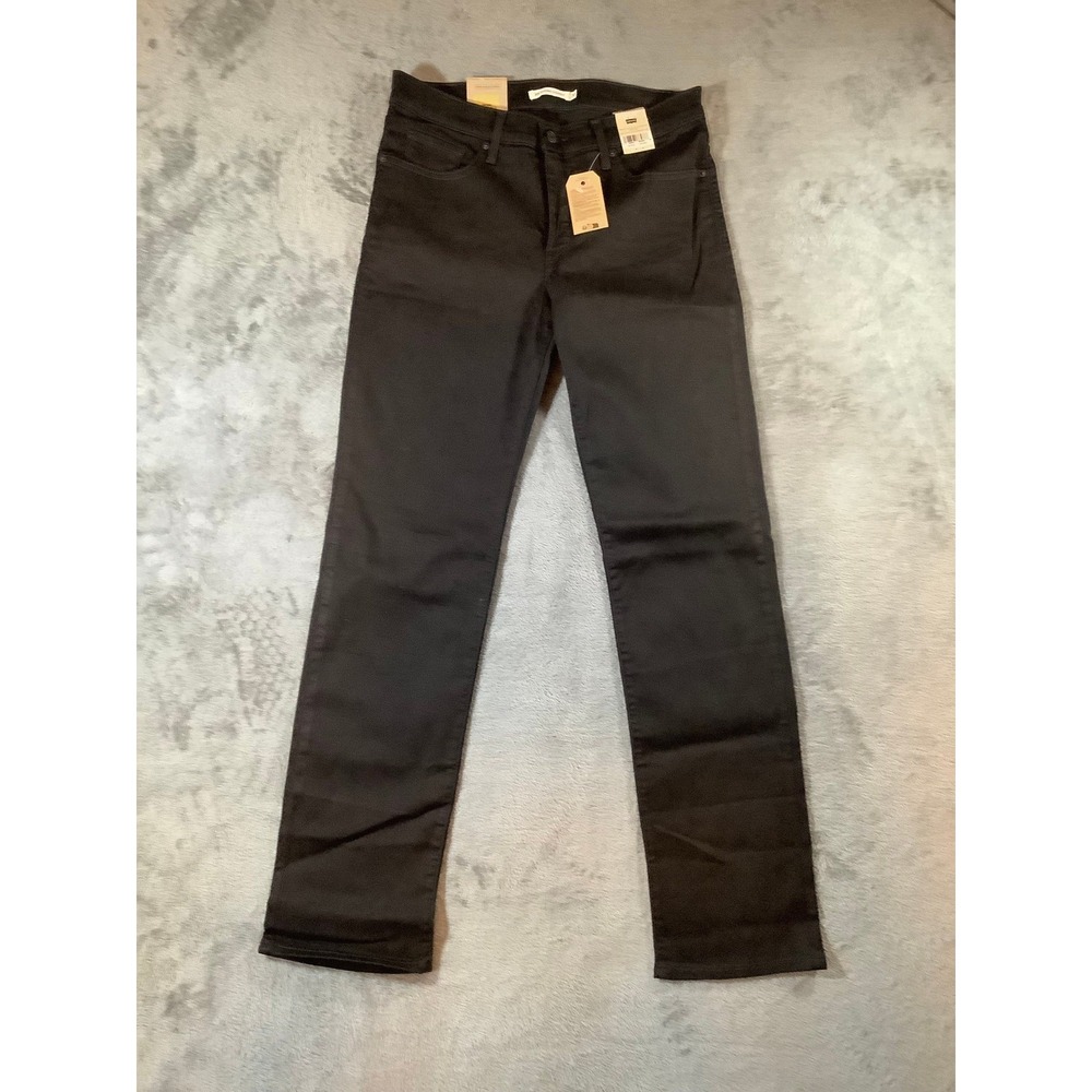 Levi's 314 Shaping Straight Leg Jeans Women's 10 30x32 Black Stretch NWT